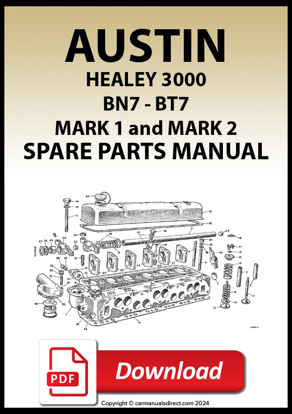 Austin Healey 3000 - Mark 1 BN7 - Mark 1 BT7 - Mark 2 BN7 - Mark 2 BT7 Spare Parts Manual | PDF Download | carmanualsdirect