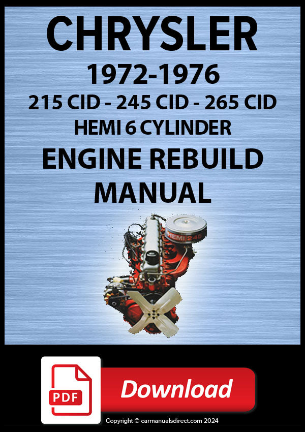 CHRYSLER Hemi 6 215, 245 & 265 Engine Overhaul Manual | PDF Download | carmanualsdirect