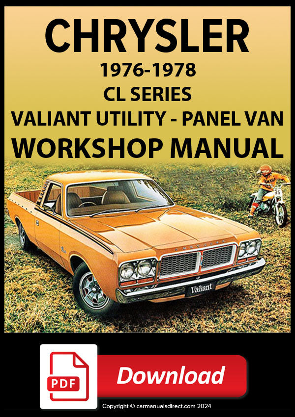 CHRYSLER 1976-78 Valiant Ute (Utility) and Panel Van CL Series Workshop Manual | PDF Download | carmanualsdirect