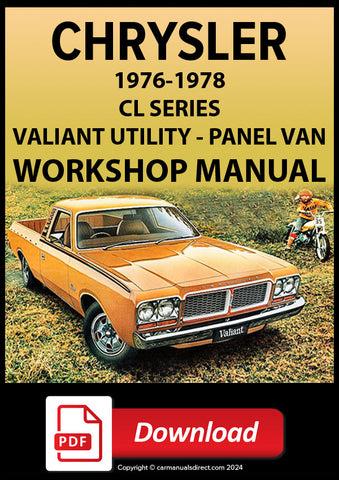 CHRYSLER 1976-78 Valiant Ute (Utility) and Panel Van CL Series Workshop Manual | PDF Download | carmanualsdirect
