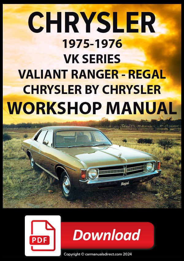 CHRYSLER 1975-1976 Valiant Ranger and Regal VK Series Workshop Manual | PDF Download | carmanualsdirect