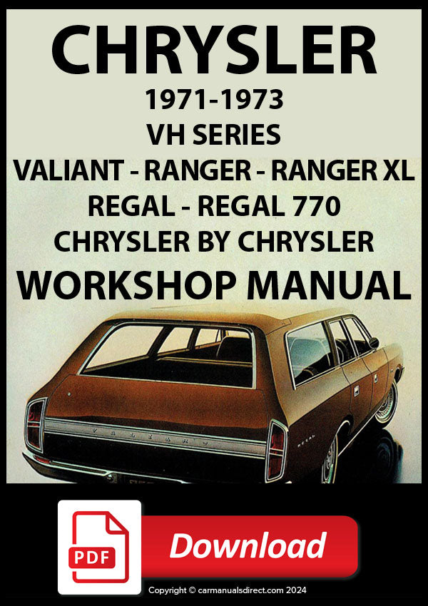 CHRYSLER 1972-1973 Valiant and Regal VH Series Workshop Manual | PDF Download | carmanualsdirect