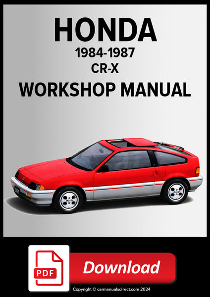 HONDA CR-X 1983–1987 Workshop Manual PDF | AF–AS 1.3L–1.5L DOHC