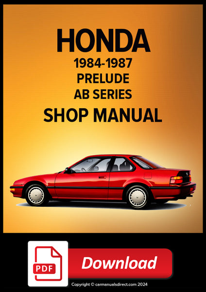 HONDA Prelude 1984–1987 Workshop Manual PDF | AB & BA Series – Car