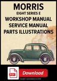 Morris Eight Series E 2 Door Sedan | Morris Eight Series E 4 Door Sedan | Morris Eight Series E 2 Seater Convertible | Morris Eight Series E 4 Seater Convertible | Morris Eight Series Z Van | Factory Workshop Manual | PDF Download | carmanualsdirect