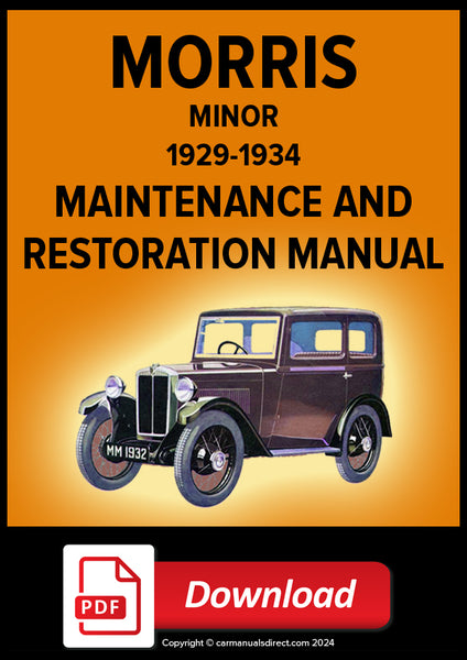 Morris Minor 1929-1934 Maintenance & Restore Manual PDF Download