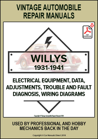 WILLYS, WILLYS OVERLAND, WILLYS KNIGHT All six cylinder and eight cylinder models 1929-1941 Automotive Electrical Manual | PDF Download | carmanualsdirect
