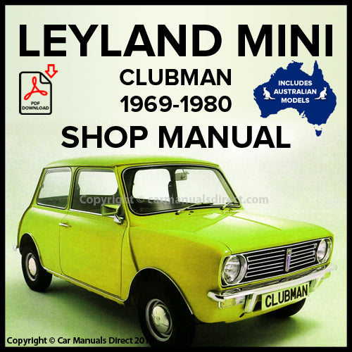 Leyland Mini Clubman 1969-1980 Workshop Manual PDF | 998, 1100