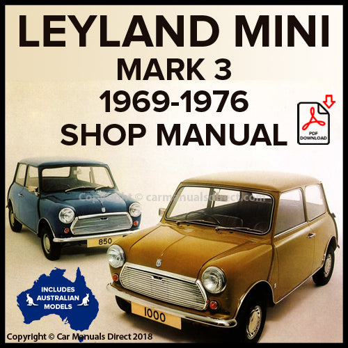 LEYLAND MINI Mk III 1969-1976 Workshop Manual PDF | 850 & 1000