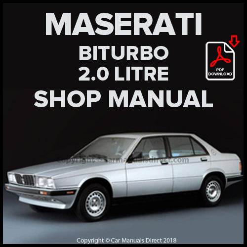 Maserati Biturbo Coupe, S Coupe, 2.0 Spyder, 2.0i Coupe, Si Coupe, 2.0i Spyder, 320, 420, 420 S, 420 i, 420 Si, 222, 2.24 v, 422 Factory Workshop Manual | PDF Download | carmanualsdirect