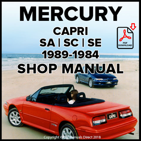 Mercury Capri SA, Capri SC, Capri SE Factory Workshop Manual | PDF Download | carmanualsdirect
