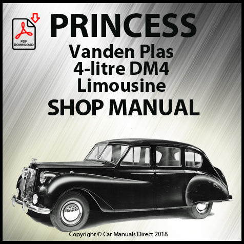 Princess Vanden Plas 4 L Limousine 1957–1968 Workshop Manual PDF