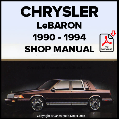 1992 Chrysler Lebaron deals New Yorker Dodge Daytona FWD Service Shop Repair Manual