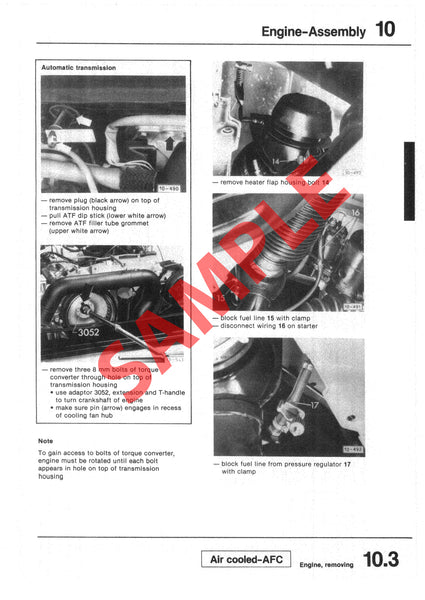 Volkswagen Vanagon T3 1980-1990 Workshop Manual
