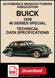 Buick 1939 40 Series Special Technical Specification Data - PDF Download