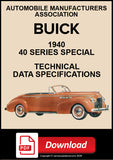 Buick 1940 40 Series Special Technical Specification Data | PDF Download