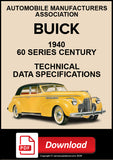 Buick 1940 60 Series Century Technical Specification Data | PDF Download