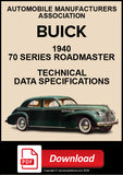 Buick 1940 70 Series Roadmaster Technical Specification Data | PDF Download
