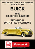 Buick 1940 80 Series Limited Technical Specification Data | PDF Download