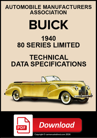 Buick 1940 80 Series Limited Technical Specification Data | PDF Download