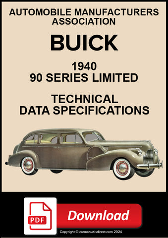 Buick 1940 90 Series Limited Technical Specification Data | PDF Download