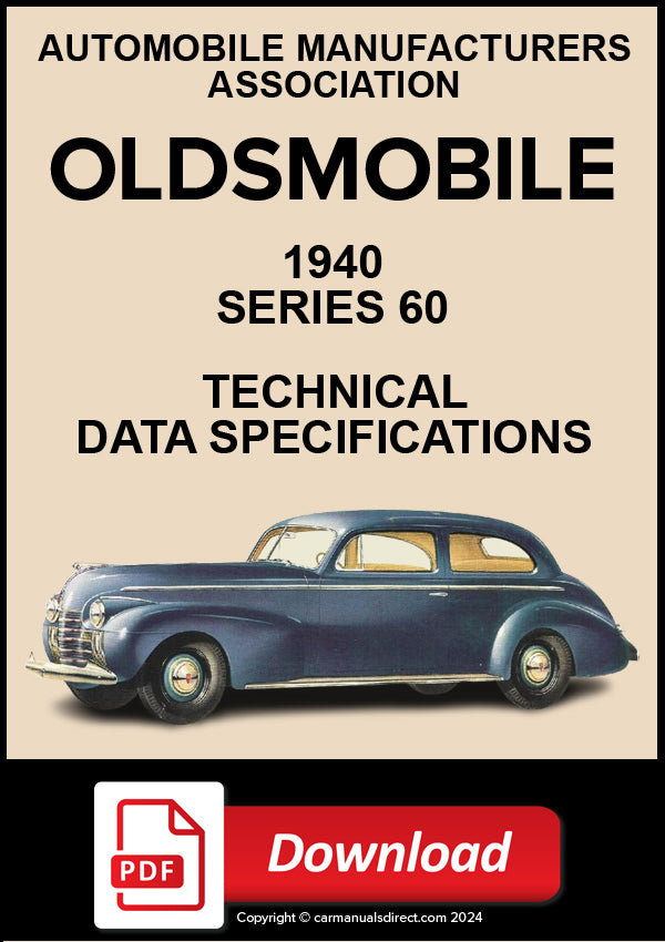 Oldsmobile 1940 Series 60 Technical Specification Data | PDF Download