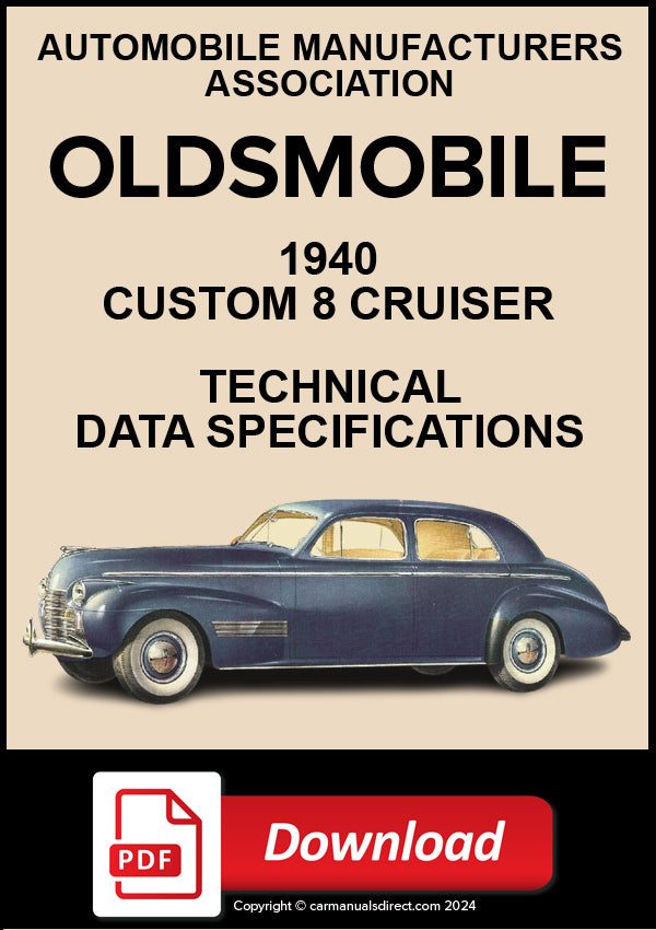 Oldsmobile 1940 Custom 8 Cruiser Technical Specification Data | PDF Download