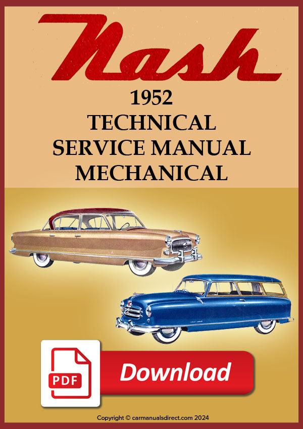 NASH 1952 Rambler - Statesman - Ambassador Technical Workshop Manual | PDF Download | carmanualsdirect