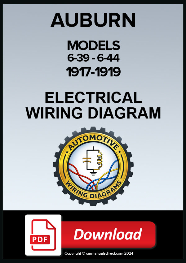 Auburn Models 6-39 & 6-44 Electrical Wiring Diagram 1917-1919 | PDF Download