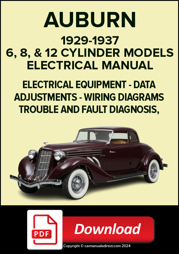 AUBURN 6, 8 & V12 1929-1937 Electrical Manual | PDF Download