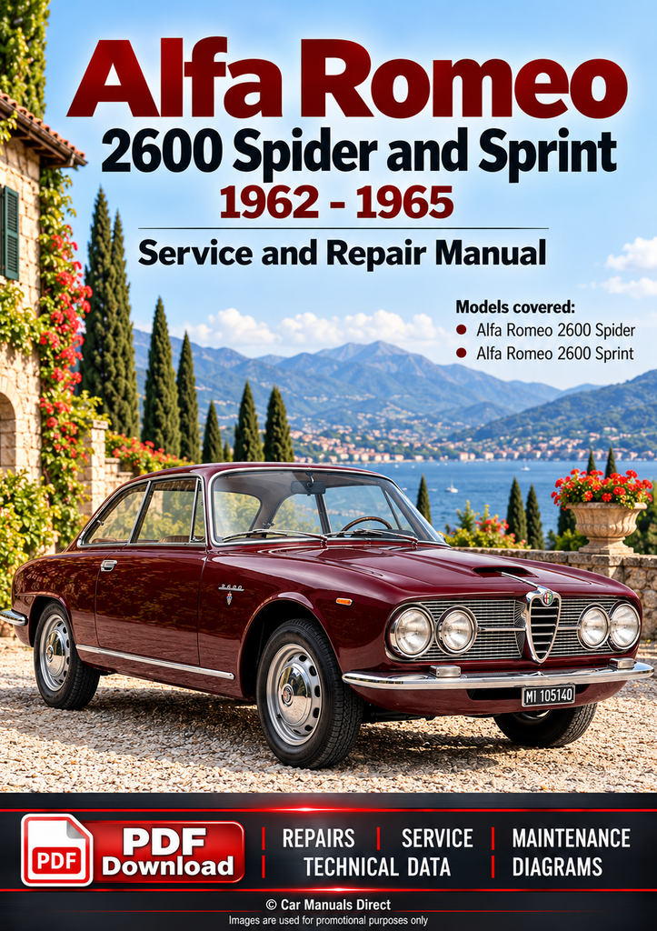 Alfa Romeo 2600 Spider and Sprint 1962-1965 Service and Repair Manual | PDF Download