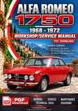 Alfa Romeo 1750 Berlina, GTV, Spider 1968-1972 Workshop/Service Manual | PDF Download