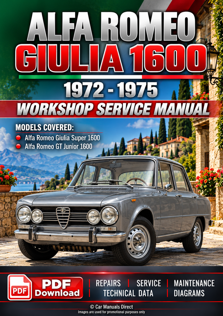 Alfa Romeo Giulia 1600 Berlina and GT Junior 1972-1975 Workshop Service Manual | PDF Download