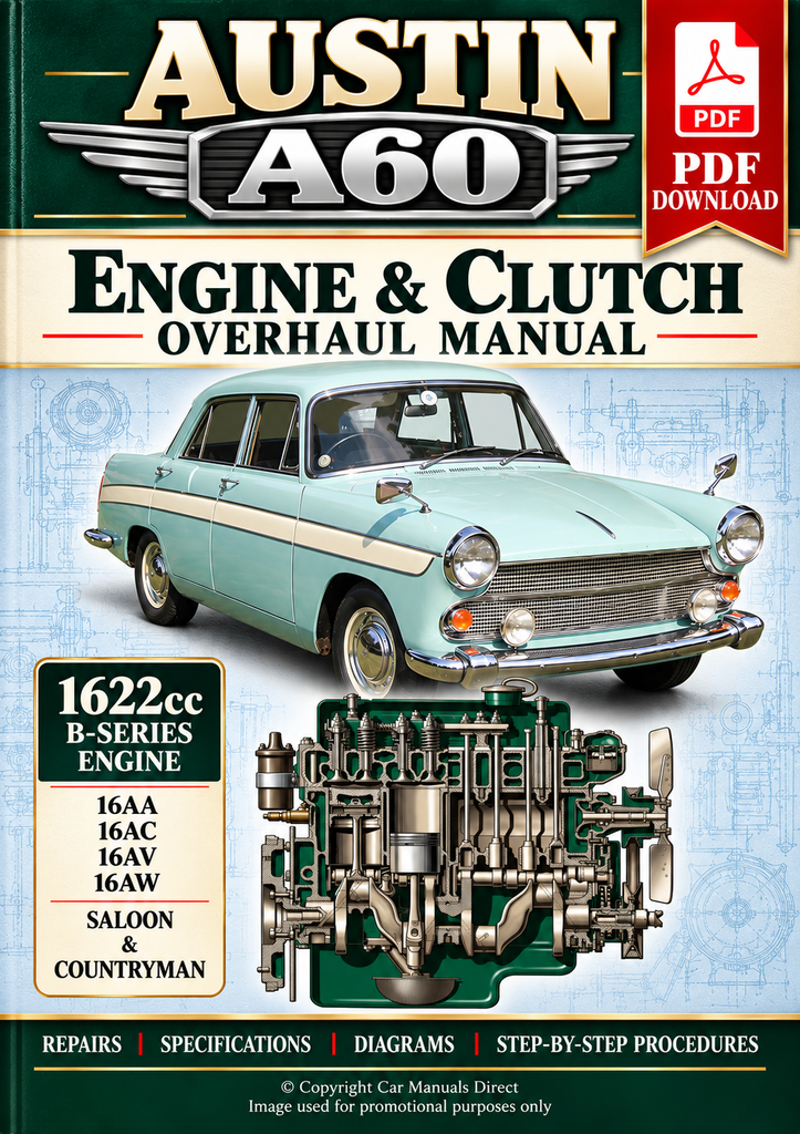 Austin Cambridge A60 1622cc Engine & Clutch Overhaul Manual | PDF Download