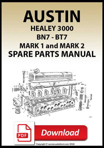 Austin Healey 3000 - Mark 1 BN7 - Mark 1 BT7 - Mark 2 BN7 - Mark 2 BT7  Spare Parts Manual | PDF Download | carmanualsdirect