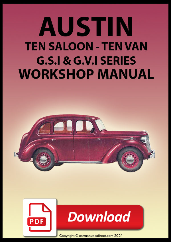 AUSTIN TEN Saloon & Van Series G.S.I and G.V.I Workshop Service Manual | PDF Download | carmanualsdirect