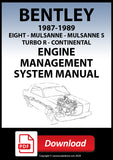 Bentley 1987-1989 Engine Management System for Eight - Mulsanne - Mulsanne S - Turbo R - Continental - includes Fuel Injection and Turbo Charging |PDF Download | carmanualsdirect