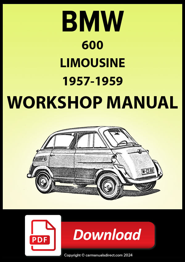 BMW 600 Factory Workshop Manual | PDF Download | carmanualsdirect