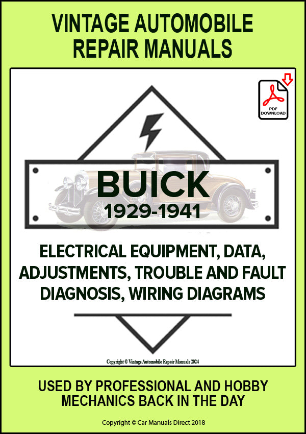 Buick 1929-1941 SERIES 40, SERIES 50, SERIES 60, SERIES 90, SPECIAL, CENTURY,    ROADMASTER, LIMITED Automotive Electrical Manual | PDF Download | carmanualsdirect