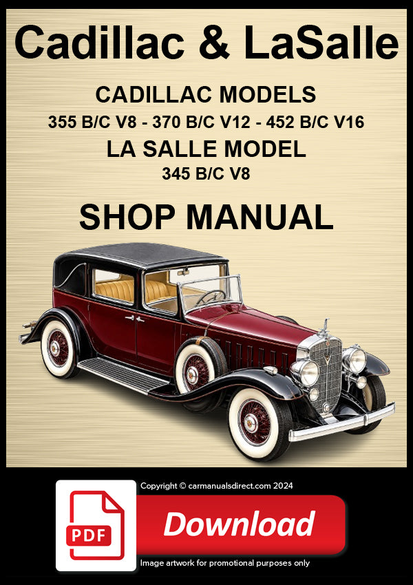 Cadillac & La Salle V8, V12, V16 Models 1932–1933 Shop Manual | PDF Download
