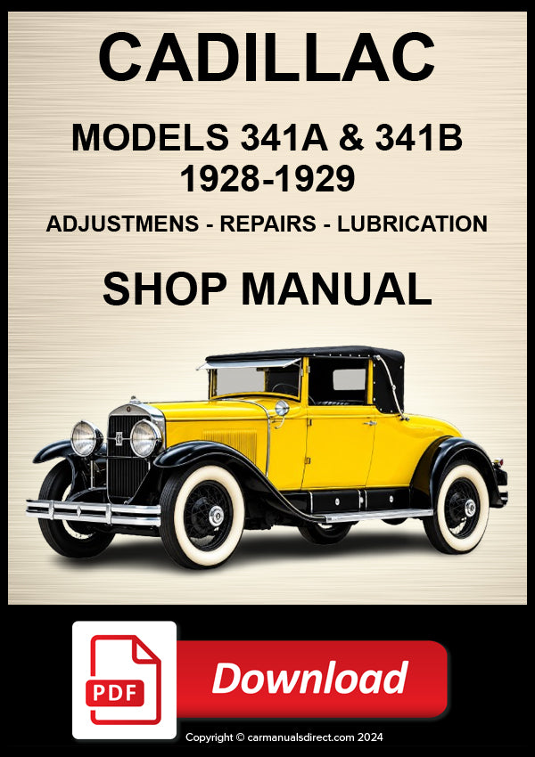 Cadillac 341-A & 341-B 1928–1929 Shop Manual | PDF Download