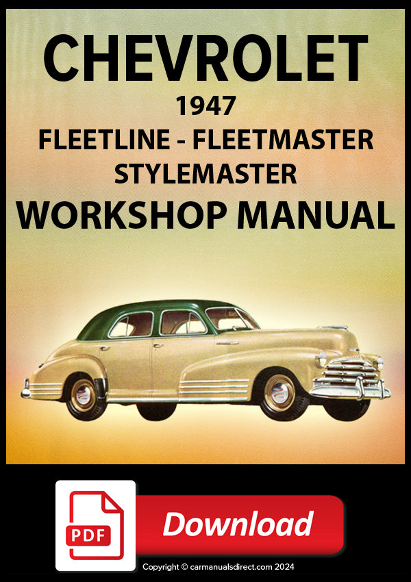 Cover of 1947 Chevrolet Fleetline-Fleetmaster Stylemaster workshop manual 
