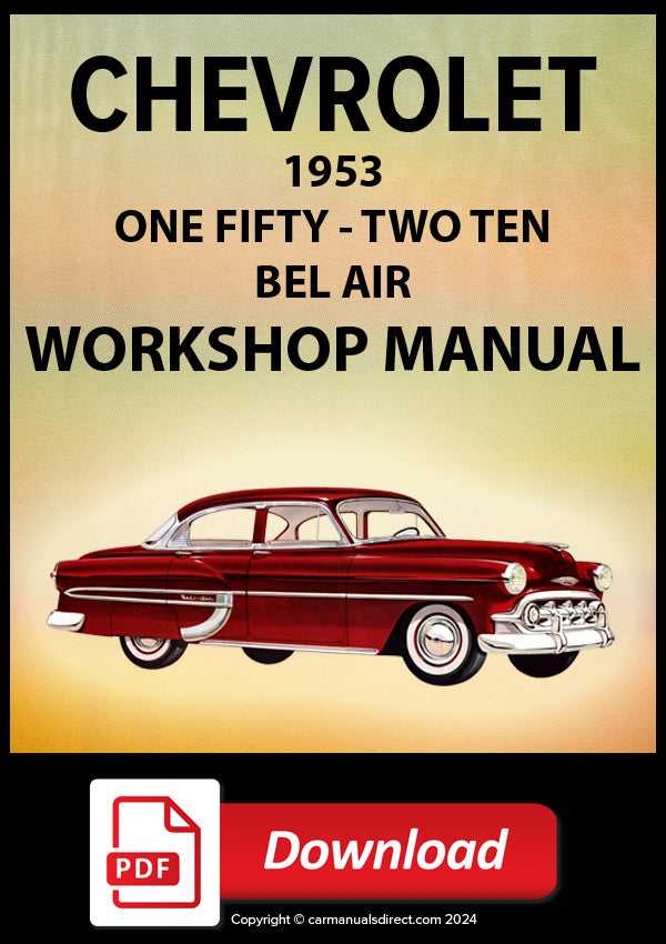 Cover for 1953 Chevrolet One Fifty, Two Ten, Bel Air workshop manual 