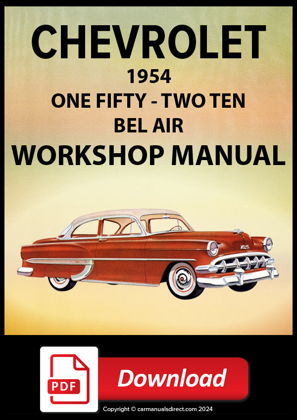 1954 Chevrolet One Fifty, Two Ten, Bel Air workshop manual cover 