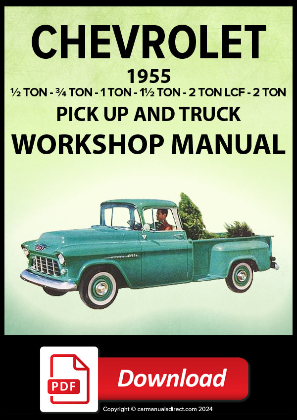 1955 Chevrolet pickup and truck workshop manual cover 