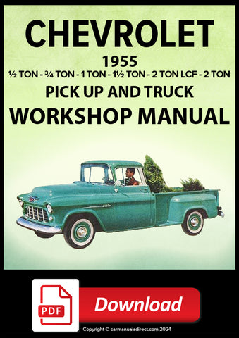 1955 Chevrolet pickup and truck workshop manual cover 