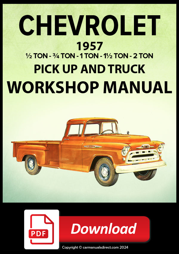 1957 Chevrolet pickup and truck workshop manual cover 