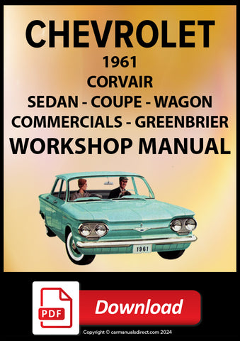 Cover of 1961 Chevrolet Corvair workshop manual