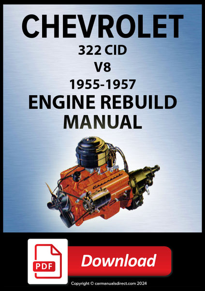 CHEVY | CHEVROLET 322 CID V8 1955-57 Engine Shop Manual | PDF Download ...