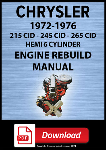 CHRYSLER Hemi 6 215, 245 & 265 Engine Overhaul Manual | PDF Download | carmanualsdirect